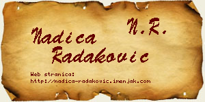 Nadica Radaković vizit kartica